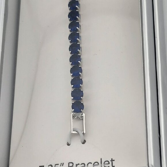 Brand New Gold Plated Blue Gemstone Bracelet - Picture 8 of 9